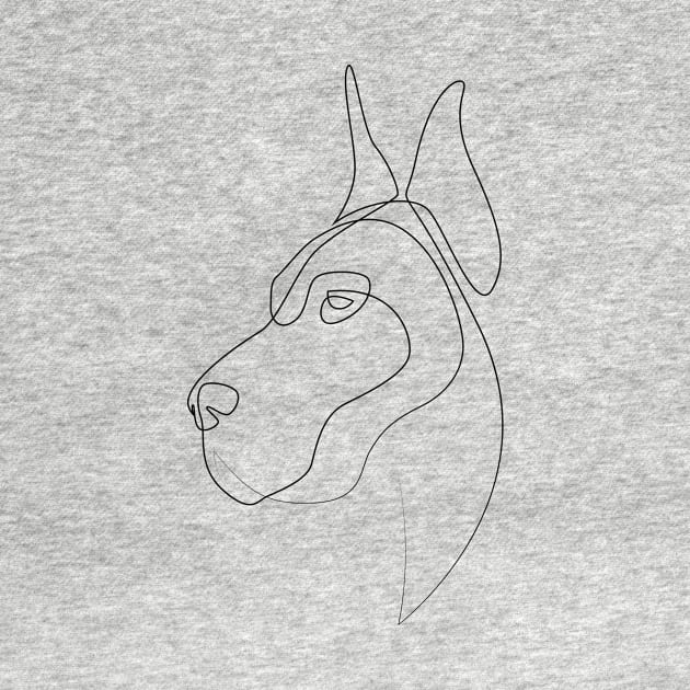 Great Dane - one line drawing by addillum